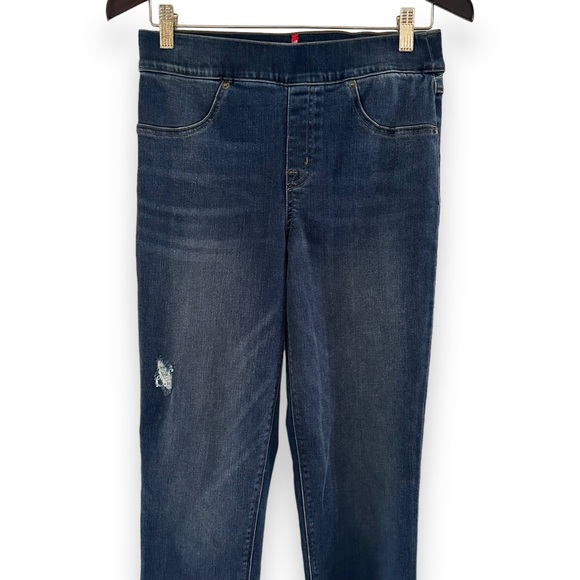 Spanx Blue Denim Distressed Skinny Jean Leggings
Stretch Size Medium High Rise - Picture 3 of 13